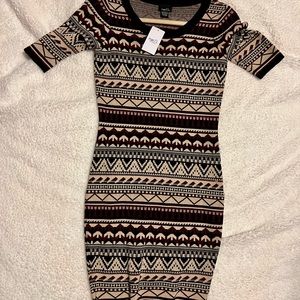 Tribal Bodycon dress short sleeve